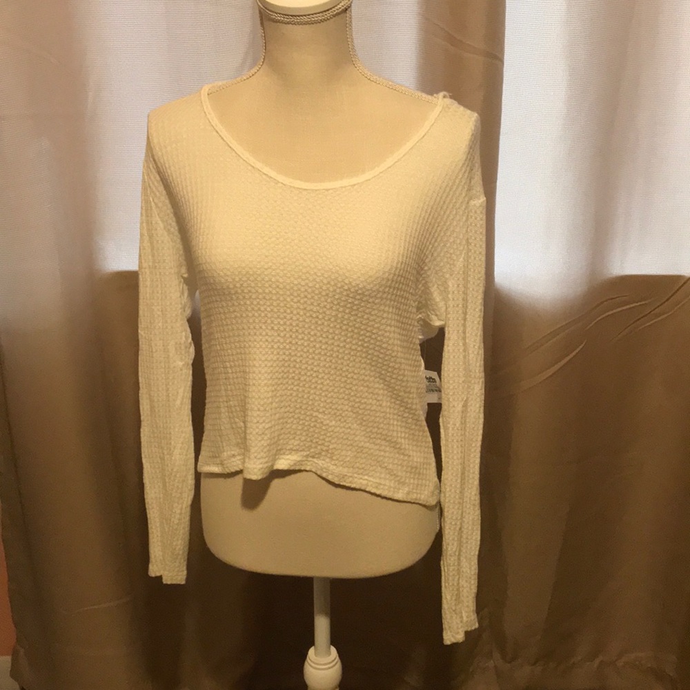 Cream sweater with hoodie